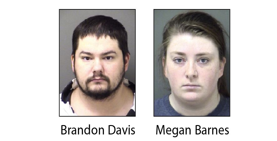 Mugshots Brandon Davis and Megan Barnes